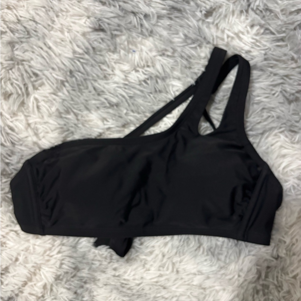 Black One-Shoulder Bikini Top